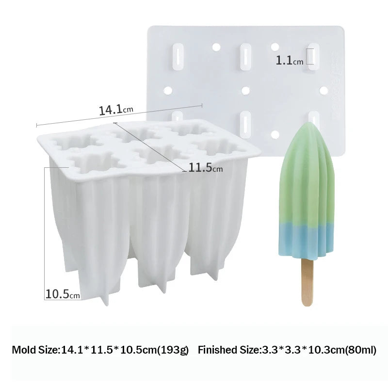 Silikonform för glass med lock 6-fack